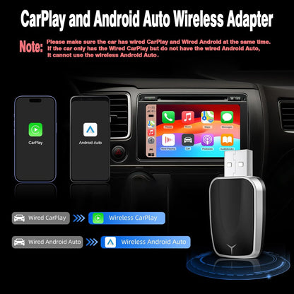2-in-1 Wired to Wireless CarPlay Adapter