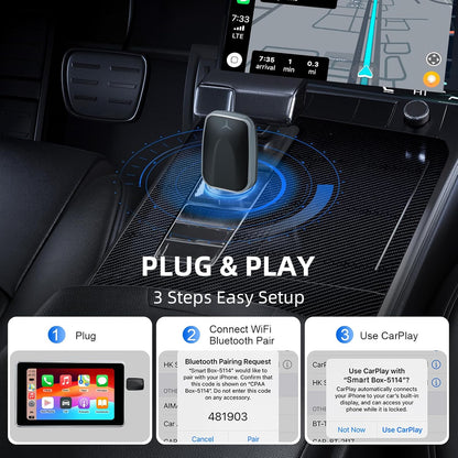 2-in-1 Wired to Wireless CarPlay Adapter