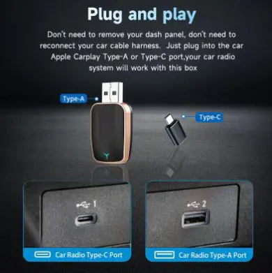 2-in-1 Wired to Wireless CarPlay Adapter